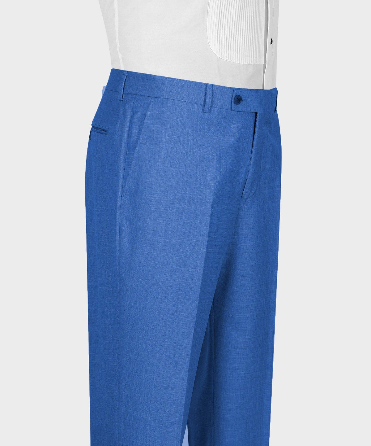 Blue dress trousers with front pleats